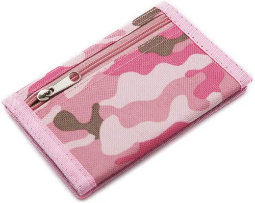 Vista 5 de Cartera de bloqueo de RFID identificación de frecuencia de radio de tres partes de lona para deportes al aire libre para niños Cartera de bolsillo