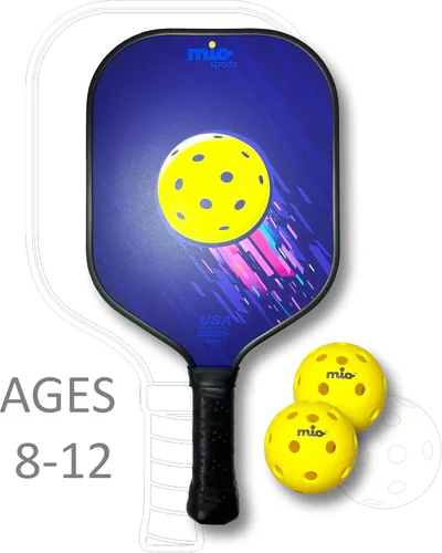 Vista 2 de Juego de pickleball para niños (de 8 a 12 años), paleta de pickleball para niños aprobada por USAPA con superficie texturizada para mejores
