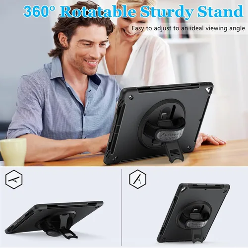Vista 3 de Funda para iPad Pro 12.9 de 2ª generación 2017 y 2015 de 1ª generación, funda protectora de TPU resistente con protector de pantalla, soporte
