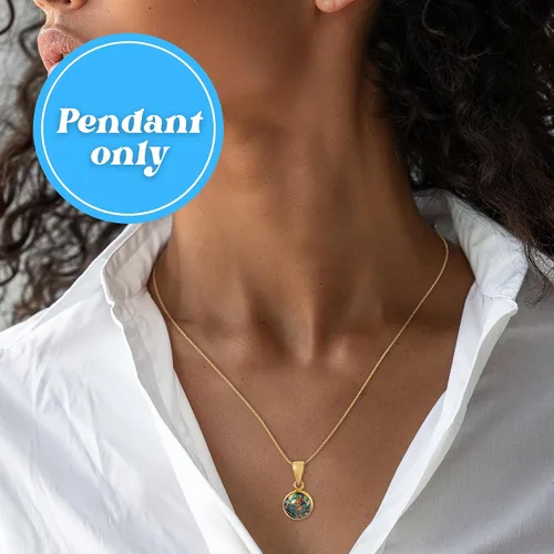 Vista 3 de Collar de piedras preciosas de oro de 14 quilates para mujer, collar de oro macizo, collar con colgante de oro, collar gótico, collar de oro Solo