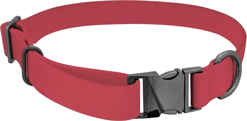 Vista 8 de MiMu Collar pequeño de silicona para perro, collar de perro elegante rosa de 17 pulgadas con hebilla de cierre y bucle de correa con anillo en D