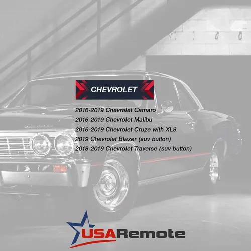 Vista 4 de Control remoto de entrada sin llave inteligente compatible con Chevy Camaro Malibu Cruze 2016-2019 (HYQ4EA), juego de 2