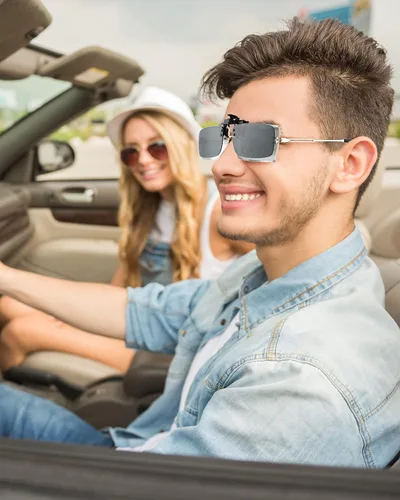 Vista 6 de 5 pares de gafas de sol polarizadas con clip sin borde, gafas de conducción antirreflejos