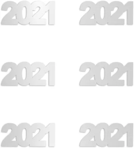 Vista 4 de Confetti Year 2021 Silver - Paquete al por menor #7236 QS0 Plateado