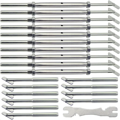 Vista 6 de Kit de herramientas de barandilla de cable de acero inoxidable, para sistema de barandilla de cable de 1/8, para postes de metal, kit de tensor