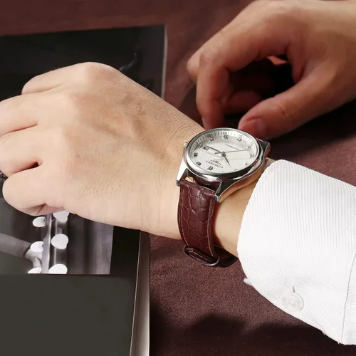 Vista 6 de Moran - Correa con estampado de cocodrilo y de cuero vacuno, para reloj de pulsera de 18 mm a 24 mm, para mujer y hombre