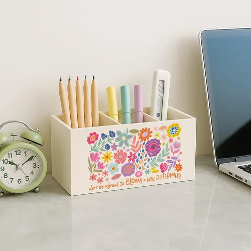Vista 5 de Soporte floral bohemio para bolígrafo de salud mental para escritorio, educación especial, imprescindible en el aula, para autismo, TDAH