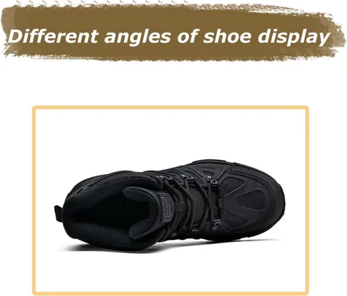 Vista 5 de Botas tácticas militares para hombre, botas de trabajo, botas de desierto, botas duraderas, botas de senderismo, botas de combate, botas ligeras