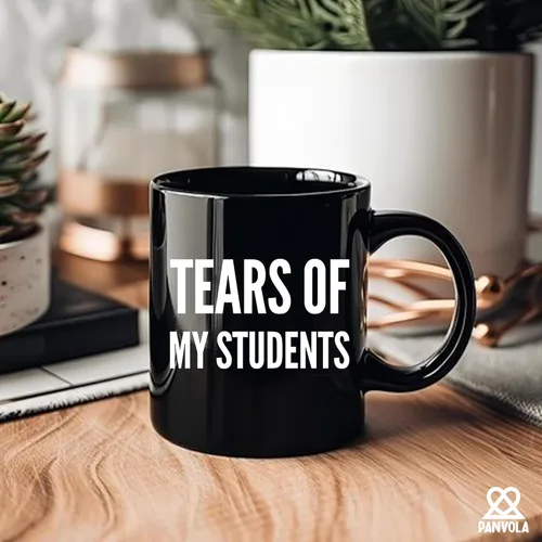 Vista 7 de Taza de café de cerámica con diseño de lágrimas de mis estudiantes, regalo de graduación para profesor instructor de física, química, cálculo, Negro