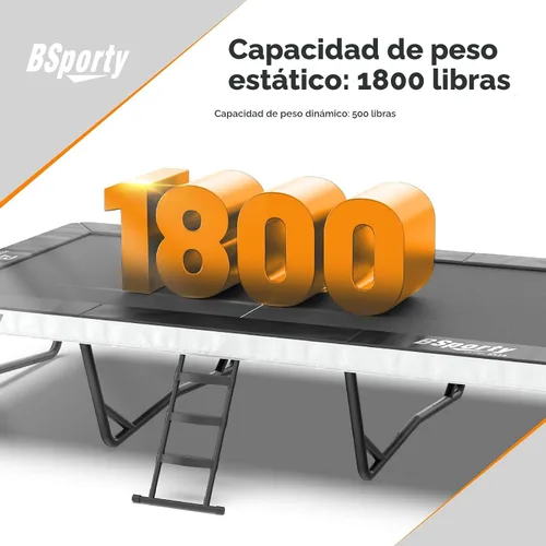 Vista 8 de Trampolín Rectangular de Aire 8X14FT Capacidad de Peso 1800LBS Gimnasia al Aire Libre Trampolines Cuadrados de Servicio Pesado con Cerramiento