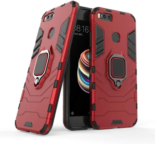 Vista 6 de LuluMain Compatible con funda Xiaomi Mi A1, soporte de anillo de metal a prueba de golpes (funciona con soporte magnético para automóvil) Cubierta