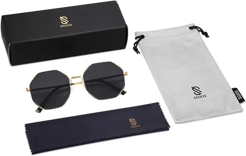 Vista 5 de SOJOS Sunglasses for Women Men Classic Retro Polygon Shades UV400