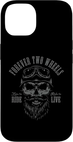 Vista 4 de Forever Two Wheels Biker Skull with Beard Motorcycle Design - Carcasa para iPhone 17
