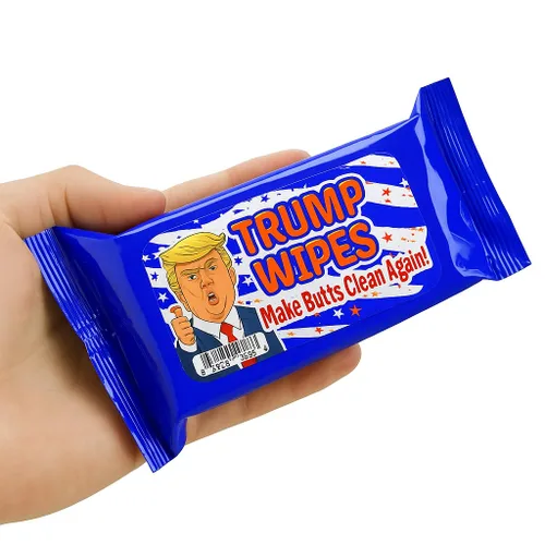 Vista 4 de Trump Wipes - Divertidas toallitas húmedas para adolescentes y adultos, fabricadas en Estados Unidos, tamaño de viaje