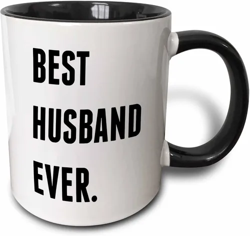 Vista 7 de 3dRose Taza de café, tamaño – 11 oz – Best Husband Ever, letras negras sobre fondo blanco Xander citas inspiradoras – divertido regalo de taza