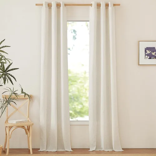 Vista 199 de NICETOWN - Cortinas de lino angora para ventana de cocina sobre el fregadero, con ojales, lino grueso angora, tratamientos cortos para ventanas