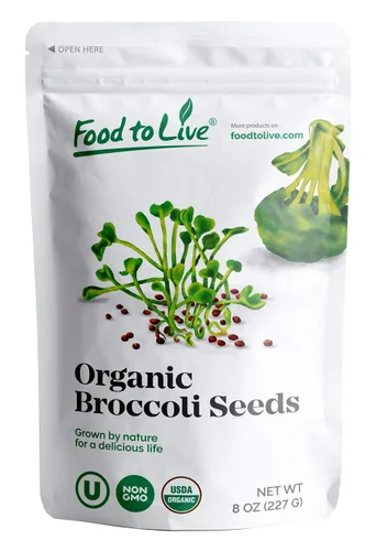 Vista 11 de Food to Live Semillas orgánicas de brócoli para germinar, 2 onzas – sin OGM, veganas, kosher, alimento sirt, a granel. Ricas en sulforafano