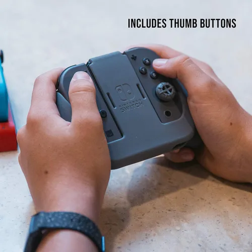 Vista 7 de Officially Licensed Nintendo Switch Joy-Con Action Pack Grip and Thumb Buttons Neon Blue Textured Silicone