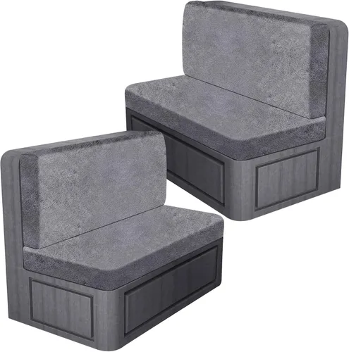 Vista 74 de ANARACHON Fundas de cojín elásticas con aspecto de cuero para caravana, fundas de cojín para asiento de cabina de caravana