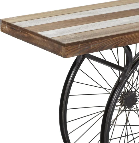 Vista 6 de Deco 79 Mesa consola industrial de madera y metal, 39 x 25 x 12 pulgadas