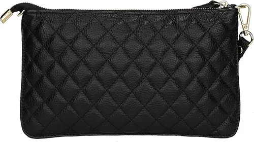 Vista 4 de Uromee Cartera de mano para mujer, de piel auténtica, con cadena de hombro desmontable