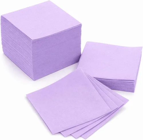 Vista 18 de AH AMERICAN HOMESTEAD Servilletas de cóctel de papel, servilletas desechables similares al lino, 4.75 x 4.75 pulgadas, servilletas cuadradas a Azul