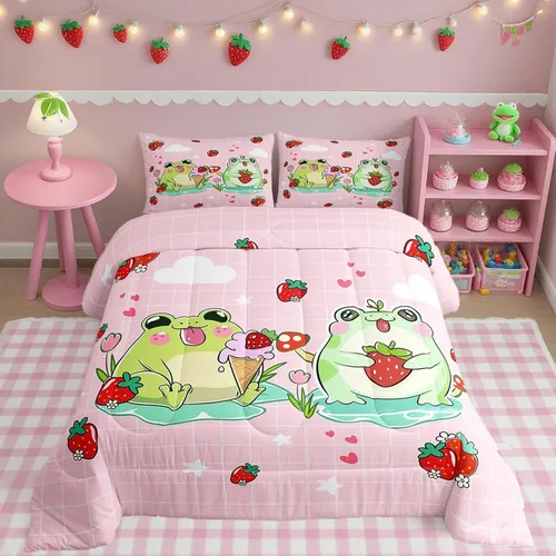 Vista 44 de Juego de ropa de cama Happy Camping de Homewish, tamaño individual, con diseño de osos cazadores y pinos, para niños, hombres, adultos, decoración
