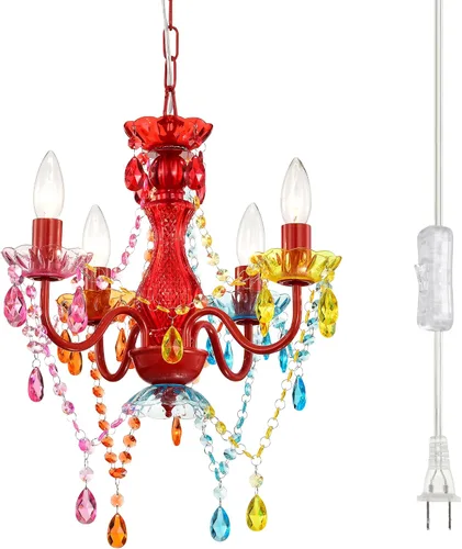Vista 12 de Alighting Candelabro pequeño negro con 4 luces para enchufar, candelabros de cristal para comedor