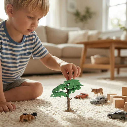 Vista 9 de Toddmomy Modelo de árbol paisajístico, mini ciprés de pino, paquete de 3 para bricolaje, diseño de tren, decoración de mesa de arena y decoración