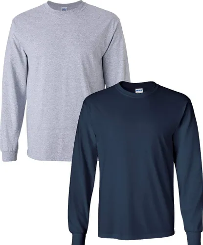 Vista 28 de Gildan - Camiseta de algodón y de manga larga para hombre, modelo G2400 (1) verde irlandés + (1) negro