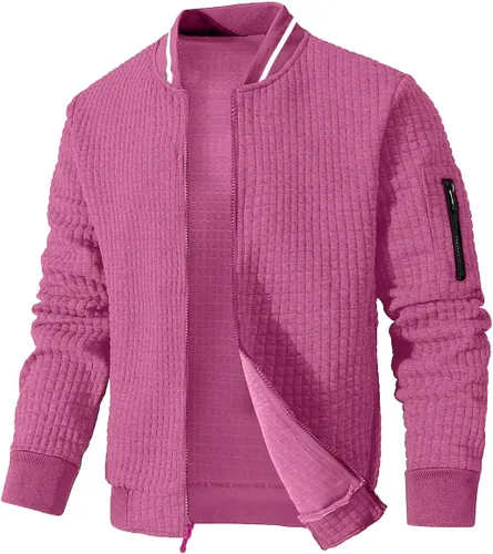 Vista 12 de Chaqueta ligera para hombre, chaqueta bomber casual, chaqueta universitaria