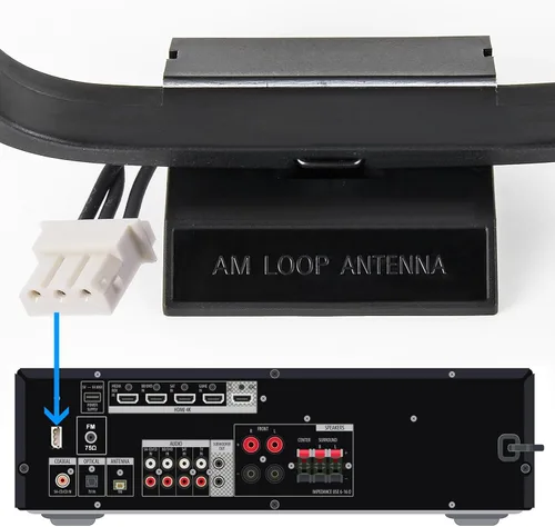 Vista 7 de Antena de bucle AM 3 Pin Mini conector para receptor estéreo Radio interior Audio Home Natural Sound Theater