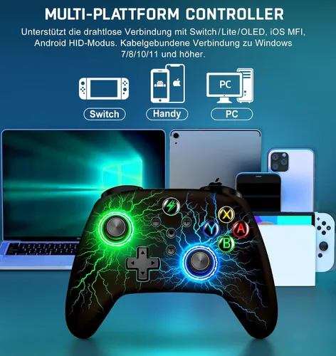 Vista 7 de Wireless Switch Controller for Nintendo Switch ControllerSwitch LiteSwitch OLED, Rgb Switch Pro controller for Windows PC IOS Android,Switch Remote