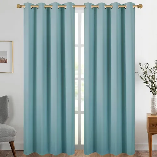 Vista 146 de Diraysid Cortinas opacas beige con ojales para dormitorio, con aislamiento térmico, cortinas de oscurecimiento de habitación, 38 x 54 pulgadas, 2