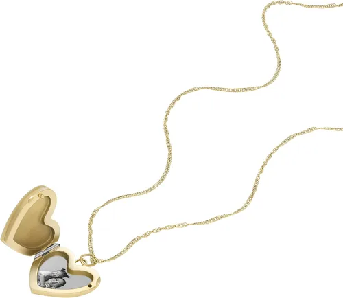 Vista 3 de Fossil - Collar con colgante de acero inoxidable en tono dorado para mujer