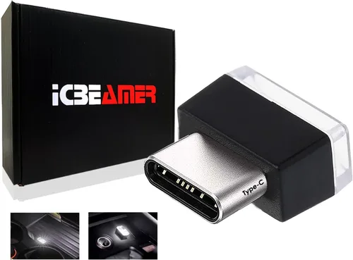 Vista 34 de ICBEAMER Smart USB 1-Paquete (Azul) Luz de Noche LED Automática Plug-in Miniatura para Coche, Van, Pickup, Camión, Interior, Maletero, Iluminación