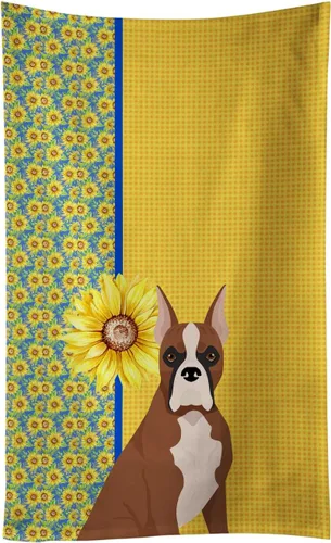 Vista 78 de Caroline's Treasures WDK5313KTWL - Toalla de cocina con diseño de girasoles de verano, color negro y tostado, Airedale Terrier, toalla de mano