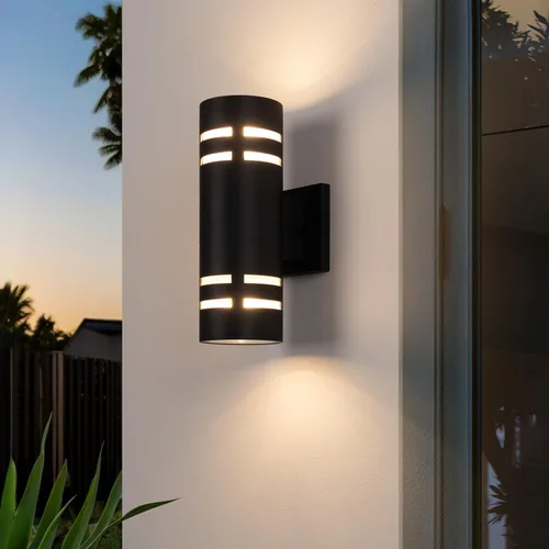 Vista 4 de mirrea Luz moderna para porche de 12 pulgadas, negro mate, 2 luces, paquete
