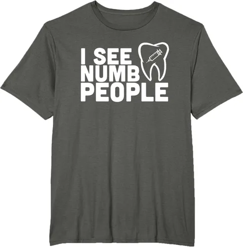 Vista 5 de I see Numb People - Camiseta de regalo para dentista dental, Negro, S