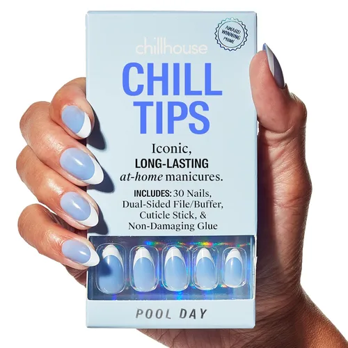 Vista 11 de Chillhouse - Kit de uñas a presión con punta francesa Chill Tips, Bougie Barre (almendra) - 30 formas y tamaños de uñas - 2 semanas de uso - Ajuste