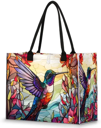 Vista 27 de Pardick Bolsa de mano reutilizable para mujer, bolsa de viaje, trabajo, compras, piscina y playa, A-04, Mediana