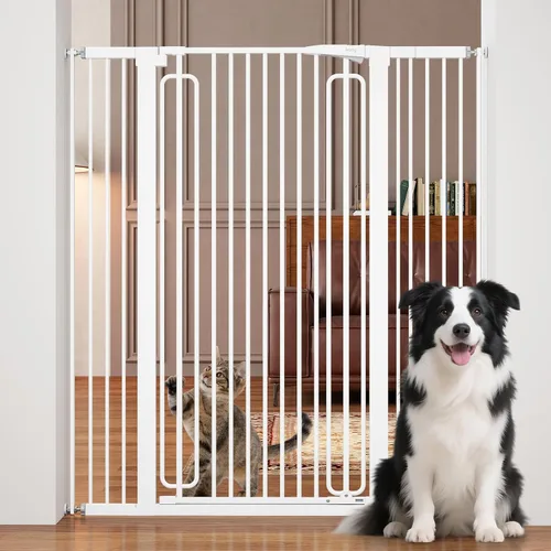 Vista 8 de keny Puerta de bebé de 29.7 a 46 pulgadas para escaleras, puertas de perro con cierre automático para puertas, montada a presión, sin perforación