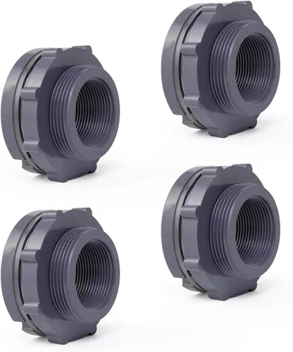 Vista 12 de ChillWaves Accesorio de Conexión de PVC de 2" con Rosca Doble Adaptador Conector para Tanque de Agua, Acuarios, Barriles para Agua de Lluvia