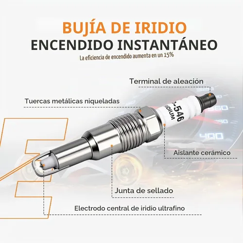 Vista 5 de Bobinas de encendido autoexactas FD508 Juego de bujías para Ford Lincoln