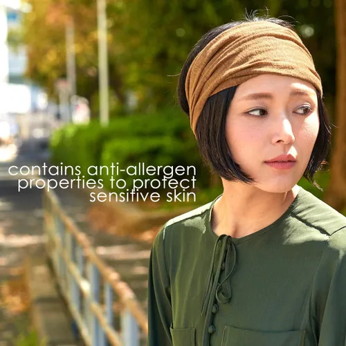 Vista 7 de CHARM Banda para la cabeza de lino para mujer, bandana elástica natural para el cabello, moda deportiva