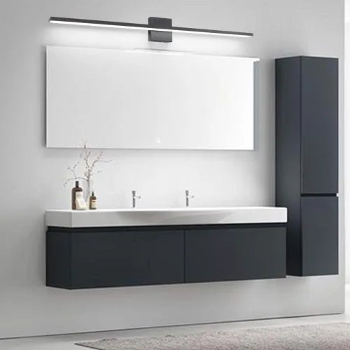 Vista 7 de Ralbay Moderna lámpara LED negra de 40 pulgadas, juego de baño todo en uno de 5 piezas, aluminio esmerilado de 38 W para accesorios de iluminación