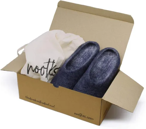 Vista 6 de Pantuflas tipo mule para hombre de lana merino de fieltro 'Astoria