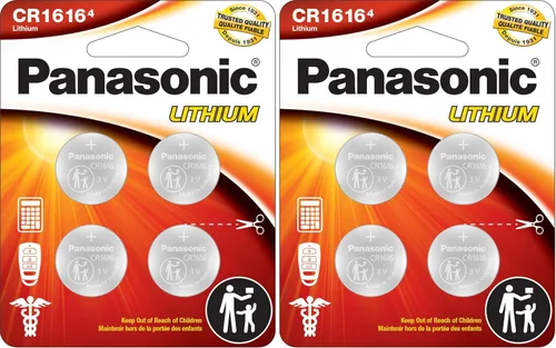 Vista 9 de Panasonic CR1616 pilas de litio de 3.0 voltios de larga duración en celda de moneda en embalaje a prueba de niños, basado en estándares, paquete