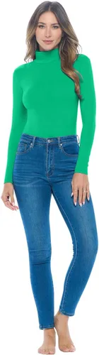 Vista 3 de Natural Uniforms Traje de cuerpo de manga larga con cuello de tortuga, algodón transpirable elástico