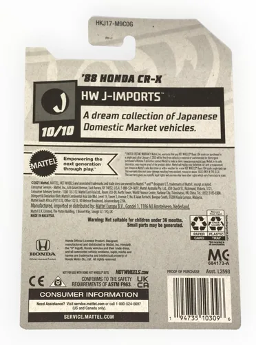 Vista 2 de Hot Wheels '88 Honda CR X, HW J-Imports 10/10 [Plata] 148/250